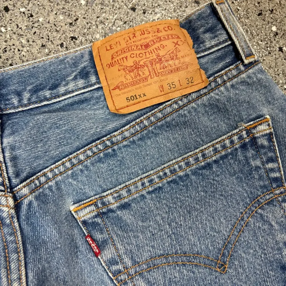 Vintage 1990s Levi's 501xx Button Fly Straight Leg Denim Jeans